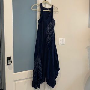 Navy asymmetrical dress XS